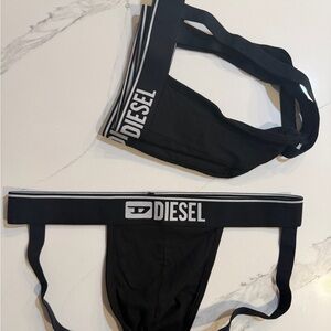 Diesel Men's Black Jockstrap Briefs